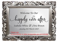 Wedding Sign Decal Happily Ever After Welcome Sticker | Mirror Wall Vinyl