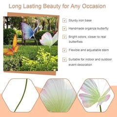 3Pcs Large Silk Butterfly 1 Base with 3Pcs Butterfly Mixed Colors 3pcs
