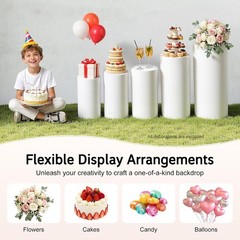 5Pcs Cylinder Stands for Party Pedestal Display Plinth Pillars for Wedding Decor