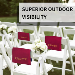 12 Pieces Velvet Reserved Chair Signs for Weddings – Gold Foil Church Pew Seatin