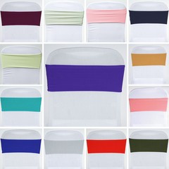 Spandex CHAIR SASHES Bows Ties Wedding Reception Decorations Dinner Wholesale