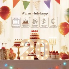 LED Marquee Light Up Numbers Sign – Lighted Birthday Number 25 Warm White