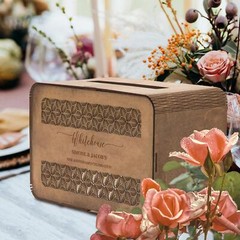 Personalised Wooden Wedding Card Wishing Box – Rectangle