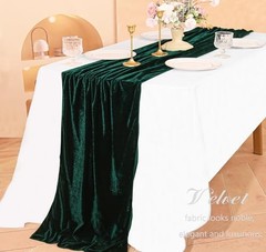Velvet Table Runner 20 x20 Inches0ft Luxurious Thick Soft 1 Emerald Green