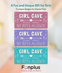 Girl Cave Sign, 12″x6″ PVC Plastic Wall Decoration Hanging Sign, Hig