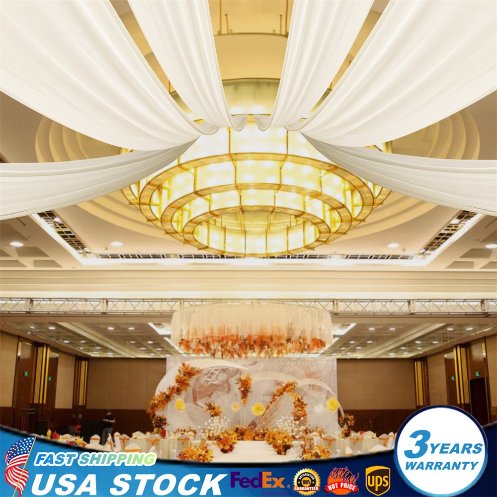 Wedding Ceiling Draping, Backdrop Curtains for Party Ceremony Stage Decoration