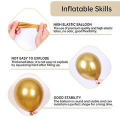 RUBFAC 140pcs Black and Gold Balloons, Black Metallic Gold Confetti Star Late…