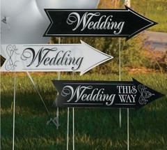 New ORIENTAL TRADING Co. WEDDING Street ROAD SIGN KIT 3pc 22″ SIGNS w/Stands