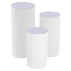 3pcs Pedestal Stand White Pedestal Display Stand Cylinder Pedestal Stand Set