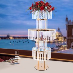 5 Tier Crystal Flower Stand Wedding Centerpieces For Tables Tall Flower Stand