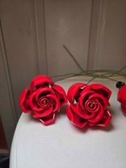 Set of 15 Wired LEGO Floral Blooms – Roses & Red Orchids – Wedding / Event Decor