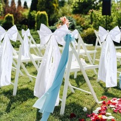 Wedding Pew Bows Long Tails Aisle Decorations Bows Satin Ribbon Background 12pc