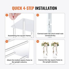 10PCS 23.6inch High Wedding Flower Stand, With Acrylic Laminate