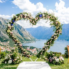 Heart Shape Wedding Arch Metal Pergola Arbor Stable Base Garden Party Decoration
