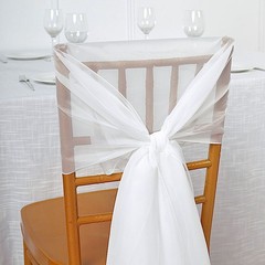 10 Ivory Premium Chiffon Wide CHAIR SASHES Wedding Party Reception Decorations