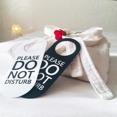 Do Not Disturb Door Hanger Sign 2 Pack (Black & White Double Sided) Please Do…