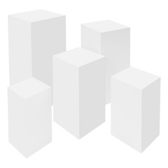 5 Pack Modern Square Cake Pedestal Stands Iron White For Cake Shops Weddings