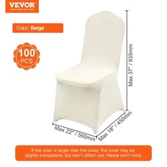VEVOR 100PCS White Stretch Spandex Folding Chair Covers for Wedding Party Dining