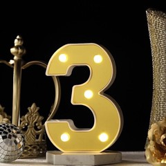 6″ tall GOLD 3 LED Lighted Marquee Numbers Sign Party Wedding Events Decorations