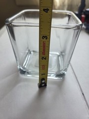 12 pcs 3 1/2″ Square Clear Glass Wedding Centerpieces Vase NIB