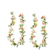 2 Pack of Rose Flower Vine, Floral Garland for Wedding Champagne & Yellow