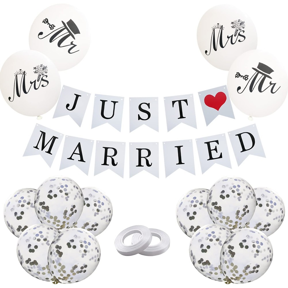 Just Married Decorations JUST MARRIED Wedding Party Decoration Car White