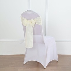 5 IVORY CHAIR SASHES Premium Polyester Faux Burlap Wedding Decorations