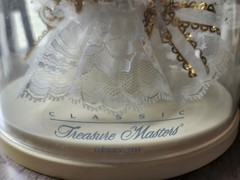 50th Wedding Anniversary Cake Topper White Gold w/ Glass Heart – new