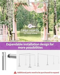 10×10 Pipe and Drape Stand Kit, Heavy Duty Backdrop Stand 10ftx10ft Silver