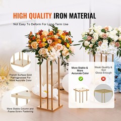 Uimoso Set of 4 Metal Cylindrical Flower Stands for Events, 31.5 inches