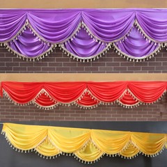 3/6M Faux Silk Drape Swag Decor Event Party Wedding Backdrop Curtain W/Tassel