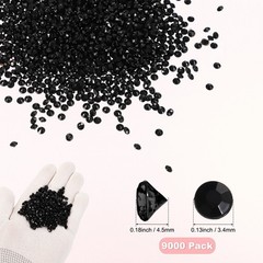 18000-Pack Fake Diamonds Crystal, 4.5mm Mini Clear Acrylic Gems [Black]