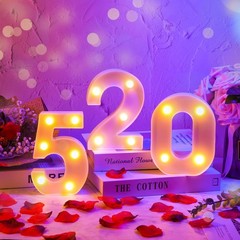 10 Pieces Decorative LED Light up Number Letters White Plastic Marquee Number…