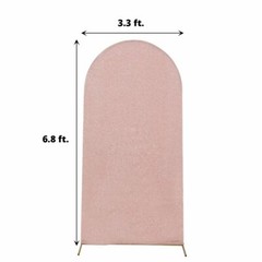 7 ft ROSE GOLD Metallic Fitted Spandex Round Top Arch STAND COVER Party Events
