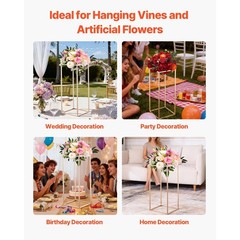 Uimoso Set of 10 Elegant 23.62-inch Flower Stands for Weddings and Home Decor