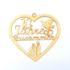 Anniversary 10 Years Together, Wedding Anniversary Dove Wedding Rings Wooden 21cm Gift