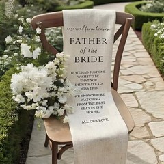 Wedding Memorial Reserved Chair Sign Banner In Loving Memory of Parents Heaven