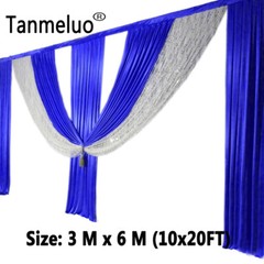 Backdrop-drape-wedding-party-stage-decoration swags only royal blue 10*20FT