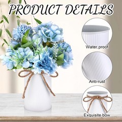 16 Farmhouse Vase Galvanized Metal 4.33 inch Decor Vintage Flower Vase WEDDING