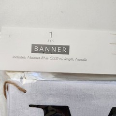 MRS & MRS, MR & MR, MR & MRS Wedding Banner White Fabric Twine 81” Party Banner