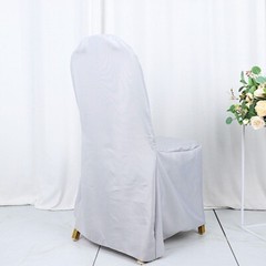 25 Silver POLYESTER BANQUET CHAIR COVERS Wedding Reception Party Decorations