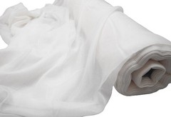 WHITE VOILE FABRIC FIRE RETARDANT 2.8M WIDTH SOLD PER ROLL DRAPING SWAGGING