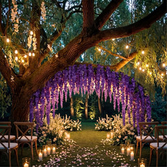 Purple 26 Pcs 3D Wisteria Tree for Classroom Room Ceiling Wall Decor Bulletin…