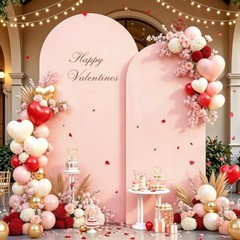 Arch Backdrop Covers – 7.2FT, 6FT Spandex Fitted Wedding 7.2FT,6FT Pale Pink