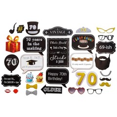 70th Birthday Photo Booth Props – 31-pc Selfie Set With 8 x 10-Inch Sign, 45 …