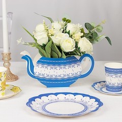 6 Assorted Paper Teapot Favor Boxes Vintage Floral Design Party Event Decoration