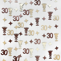 Champagne Gold Brown 30Th Birthday Decorations Espresso Martini Garland Streamer