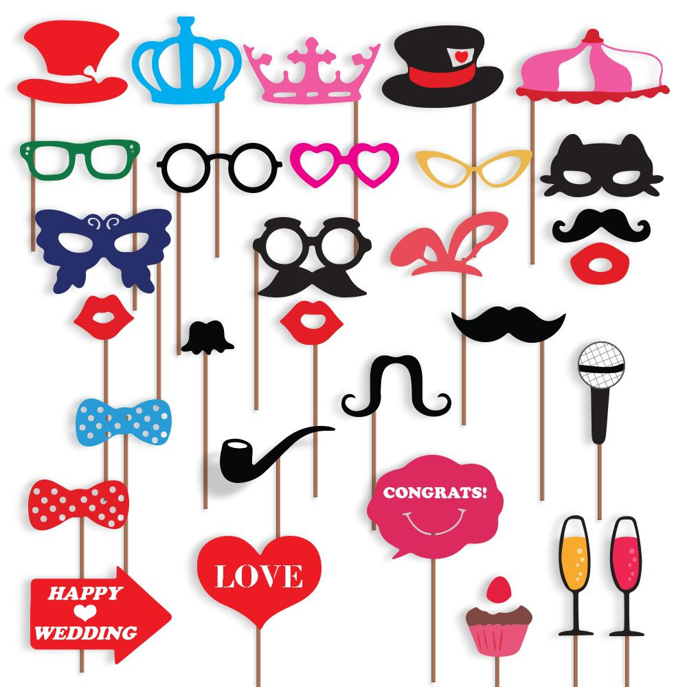 Wedding Photo Booth Props New Design Attached To The Stick US Seller, Ships Free