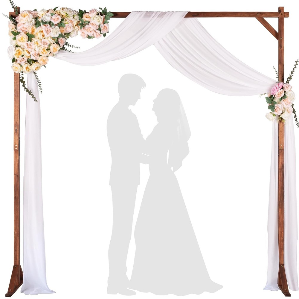 Acacia Wood Wedding Arch Stand Garden Wedding Backdrop 7.2FT Wooden Decoration