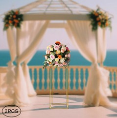 Wedding Flower Stand, Gold Iron Floral Rack, Rectangular Shape, Stable and